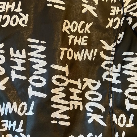 Descendants D-Signed Disney Faux Leather Rock The Town Black Moto Jacket Large - Picture 8 of 13